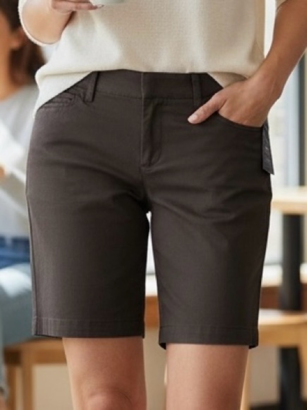 NWT Dockers Women's Chocolate Brown Stretch Bermuda Shorts Women’s 12P Coastal